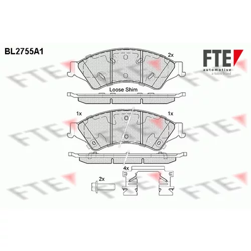 Sada brzdových platničiek kotúčovej brzdy FTE 9010963