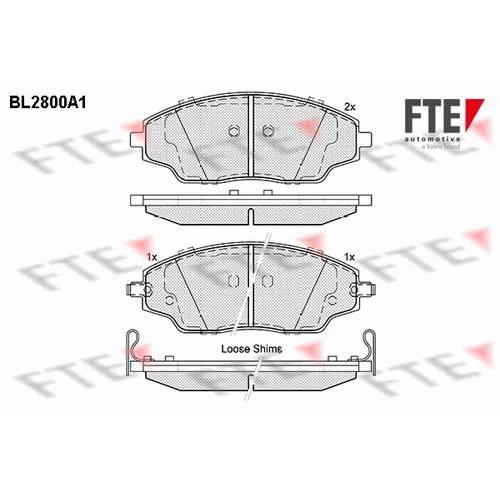 Sada brzdových platničiek kotúčovej brzdy FTE 9010991