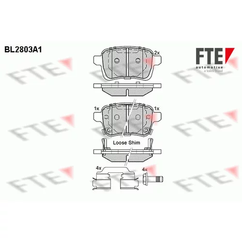 Sada brzdových platničiek kotúčovej brzdy FTE 9010993