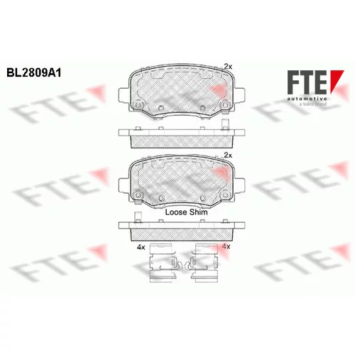 Sada brzdových platničiek kotúčovej brzdy FTE 9010998