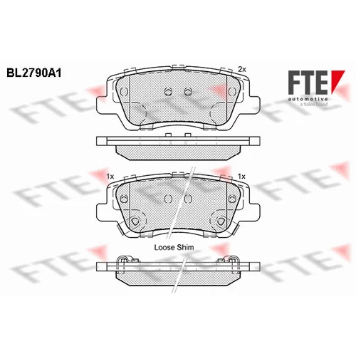 Sada brzdových platničiek kotúčovej brzdy FTE 9011077
