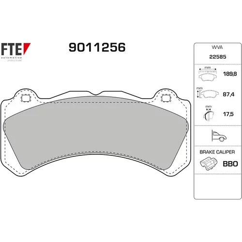 Sada brzdových platničiek kotúčovej brzdy FTE 9011256
