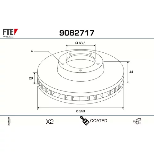 Brzdový kotúč FTE 9082717