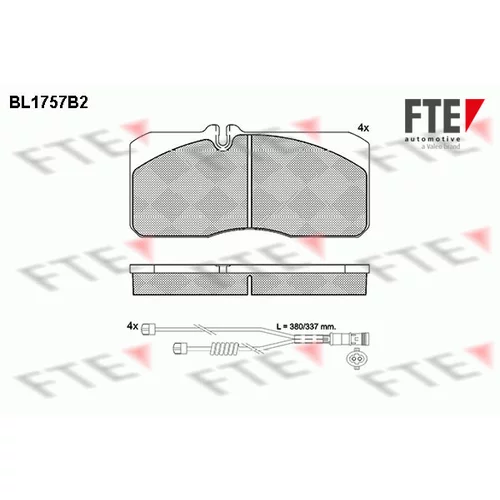 Sada brzdových platničiek kotúčovej brzdy BL1757B2 /FTE/