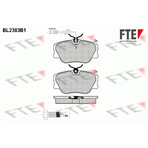 Sada brzdových platničiek kotúčovej brzdy FTE BL2383B1