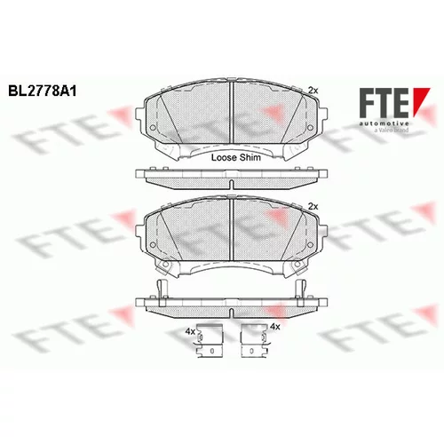 Sada brzdových platničiek kotúčovej brzdy FTE BL2778A1