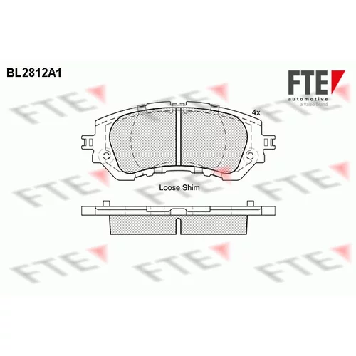Sada brzdových platničiek kotúčovej brzdy FTE BL2812A1