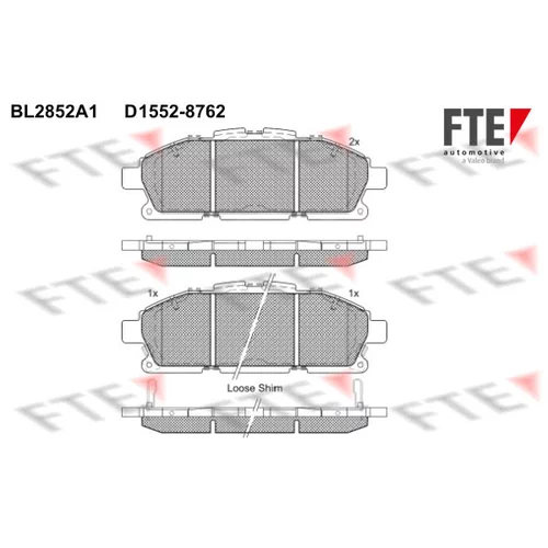 Sada brzdových platničiek kotúčovej brzdy FTE BL2852A1