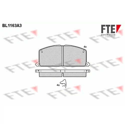 Sada brzdových platničiek kotúčovej brzdy FTE 9010043