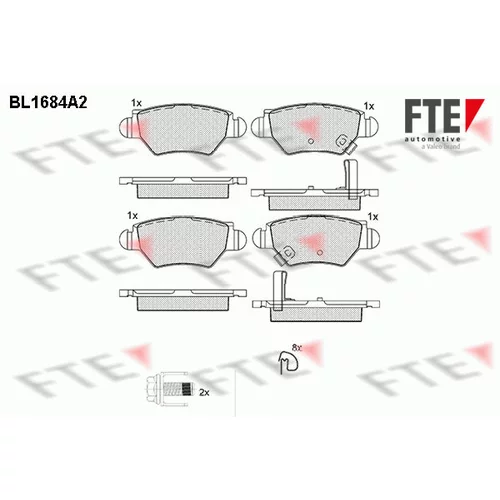 Sada brzdových platničiek kotúčovej brzdy FTE 9010295