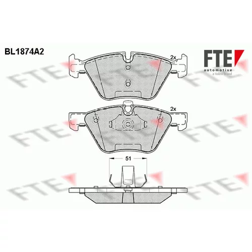 Sada brzdových platničiek kotúčovej brzdy FTE 9010457