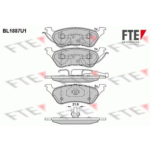 Sada brzdových platničiek kotúčovej brzdy FTE 9010472