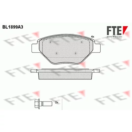 Sada brzdových platničiek kotúčovej brzdy FTE 9010486