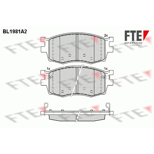 Sada brzdových platničiek kotúčovej brzdy FTE 9010571