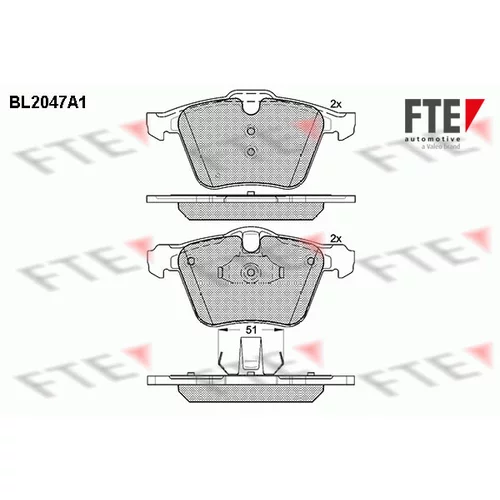 Sada brzdových platničiek kotúčovej brzdy FTE 9010633