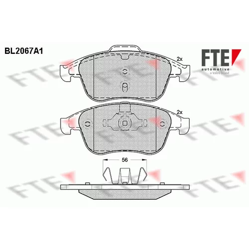 Sada brzdových platničiek kotúčovej brzdy FTE 9010650