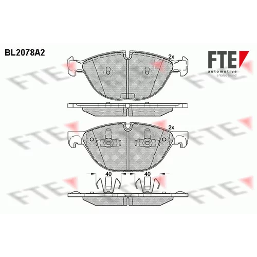 Sada brzdových platničiek kotúčovej brzdy FTE 9010662