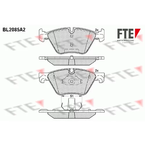 Sada brzdových platničiek kotúčovej brzdy FTE 9010669
