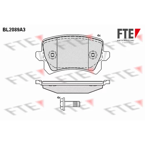 Sada brzdových platničiek kotúčovej brzdy FTE 9010673