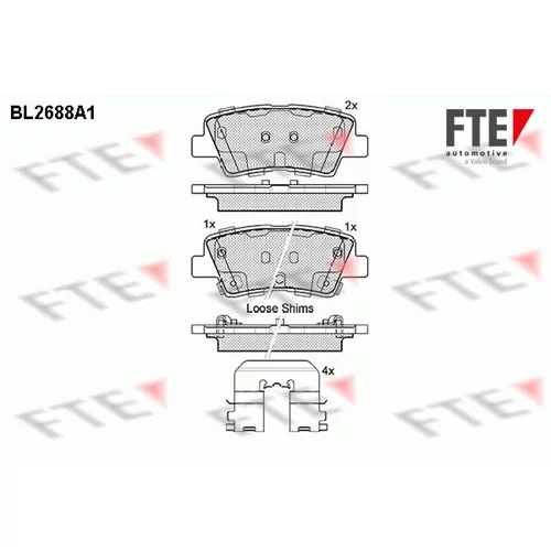 Sada brzdových platničiek kotúčovej brzdy FTE 9010918
