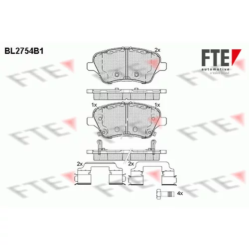 Sada brzdových platničiek kotúčovej brzdy FTE 9010962