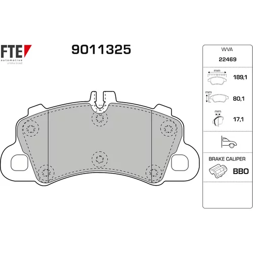 Sada brzdových platničiek kotúčovej brzdy FTE 9011325