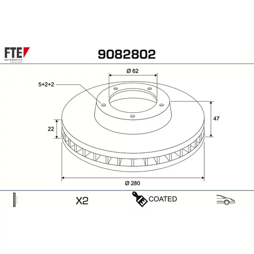 Brzdový kotúč FTE 9082802