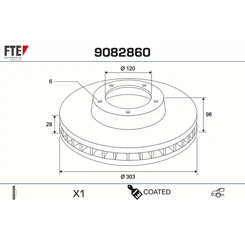Brzdový kotúč FTE 9082860