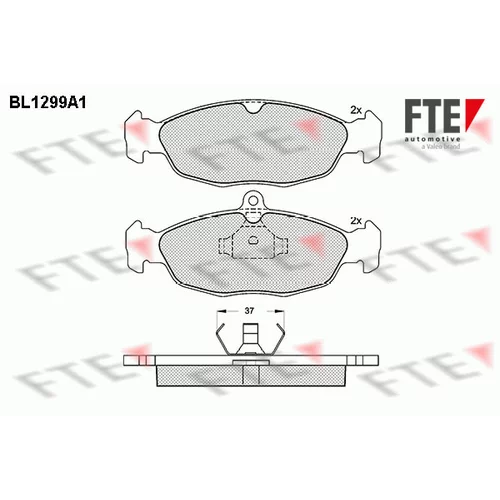 Sada brzdových platničiek kotúčovej brzdy FTE 9010096