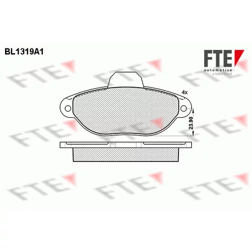 Sada brzdových platničiek kotúčovej brzdy FTE 9010106