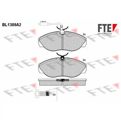 Sada brzdových platničiek kotúčovej brzdy FTE 9010161