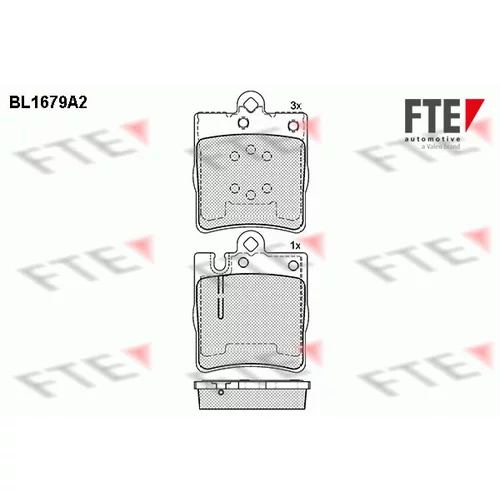 Sada brzdových platničiek kotúčovej brzdy FTE 9010288