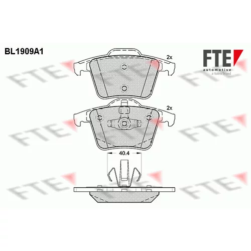 Sada brzdových platničiek kotúčovej brzdy FTE 9010498