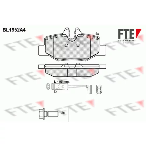 Sada brzdových platničiek kotúčovej brzdy FTE 9010538
