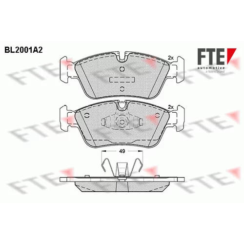 Sada brzdových platničiek kotúčovej brzdy FTE 9010587