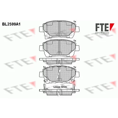 Sada brzdových platničiek kotúčovej brzdy FTE 9010851