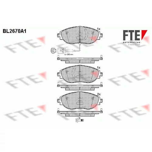 Sada brzdových platničiek kotúčovej brzdy FTE 9010905