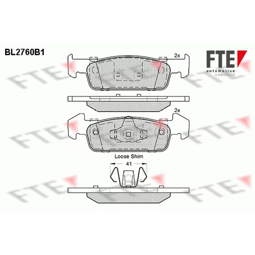 Sada brzdových platničiek kotúčovej brzdy FTE 9010968