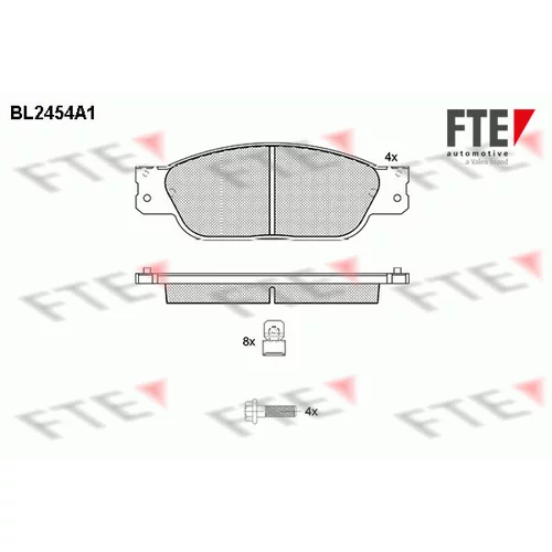 Sada brzdových platničiek kotúčovej brzdy FTE 9011036
