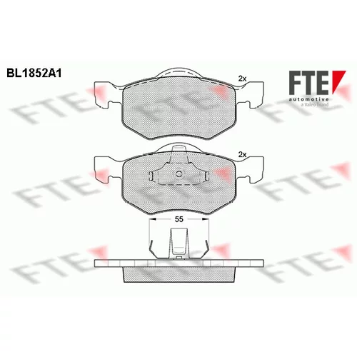Sada brzdových platničiek kotúčovej brzdy FTE 9011044