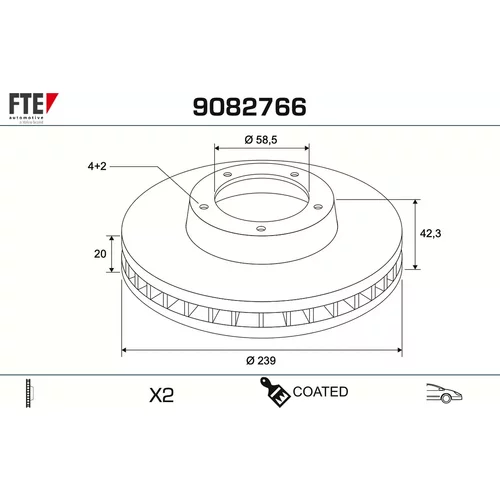 Brzdový kotúč FTE 9082766