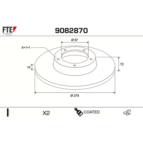 Brzdový kotúč FTE 9082870