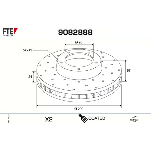 Brzdový kotúč FTE 9082888