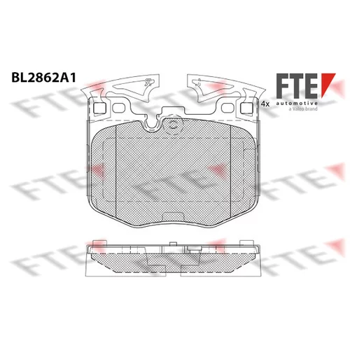 Sada brzdových platničiek kotúčovej brzdy BL2862A1 /FTE/