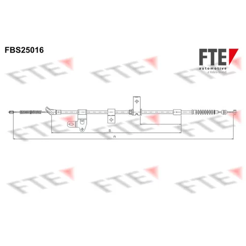 Ťažné lanko parkovacej brzdy FTE FBS25016