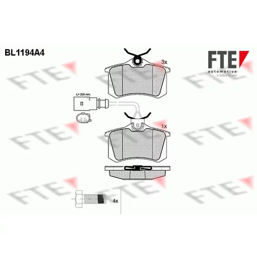 Sada brzdových platničiek kotúčovej brzdy FTE 9010053