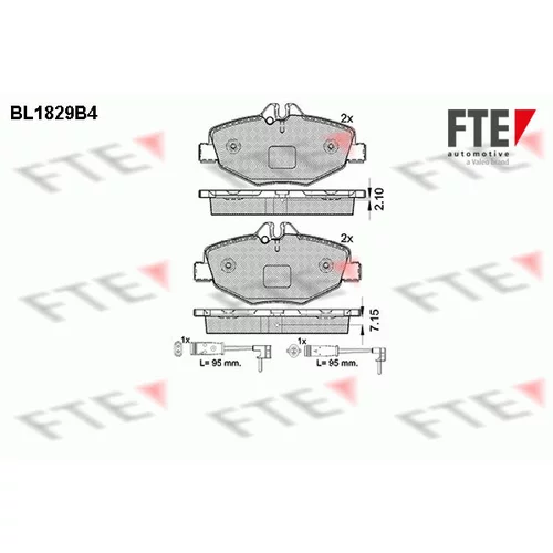 Sada brzdových platničiek kotúčovej brzdy FTE 9010408