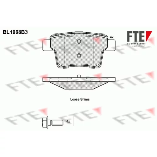 Sada brzdových platničiek kotúčovej brzdy FTE 9010552