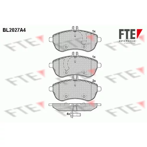 Sada brzdových platničiek kotúčovej brzdy FTE 9010615
