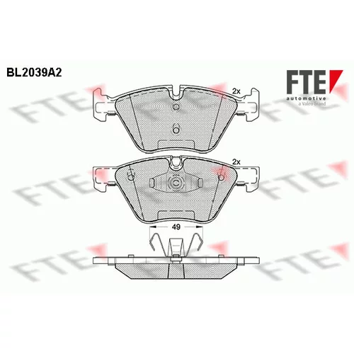 Sada brzdových platničiek kotúčovej brzdy FTE 9010625